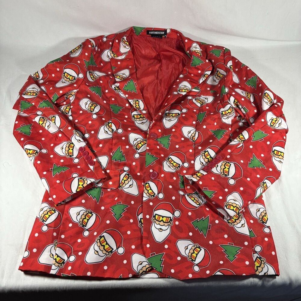 Suitmeister Christmas Santa Suit Blazer Pants Set Red Medium Novelty Party
